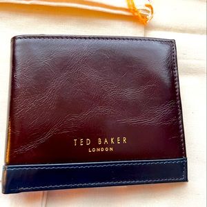 *NEW* Ted Baker Mens wallet. Unique! Maroon leather.